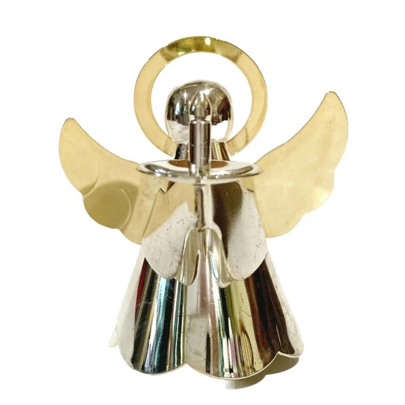 Silver Plated On Brass Angel Candle Snuffer Gold Holiday Christmas Guardian Cute - Picture 2 of 12